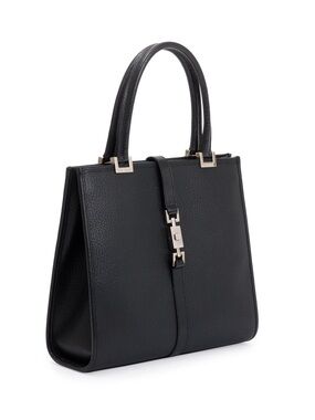 GUCCI Jackie Classic Black Leather Top-Handle Tote Bag